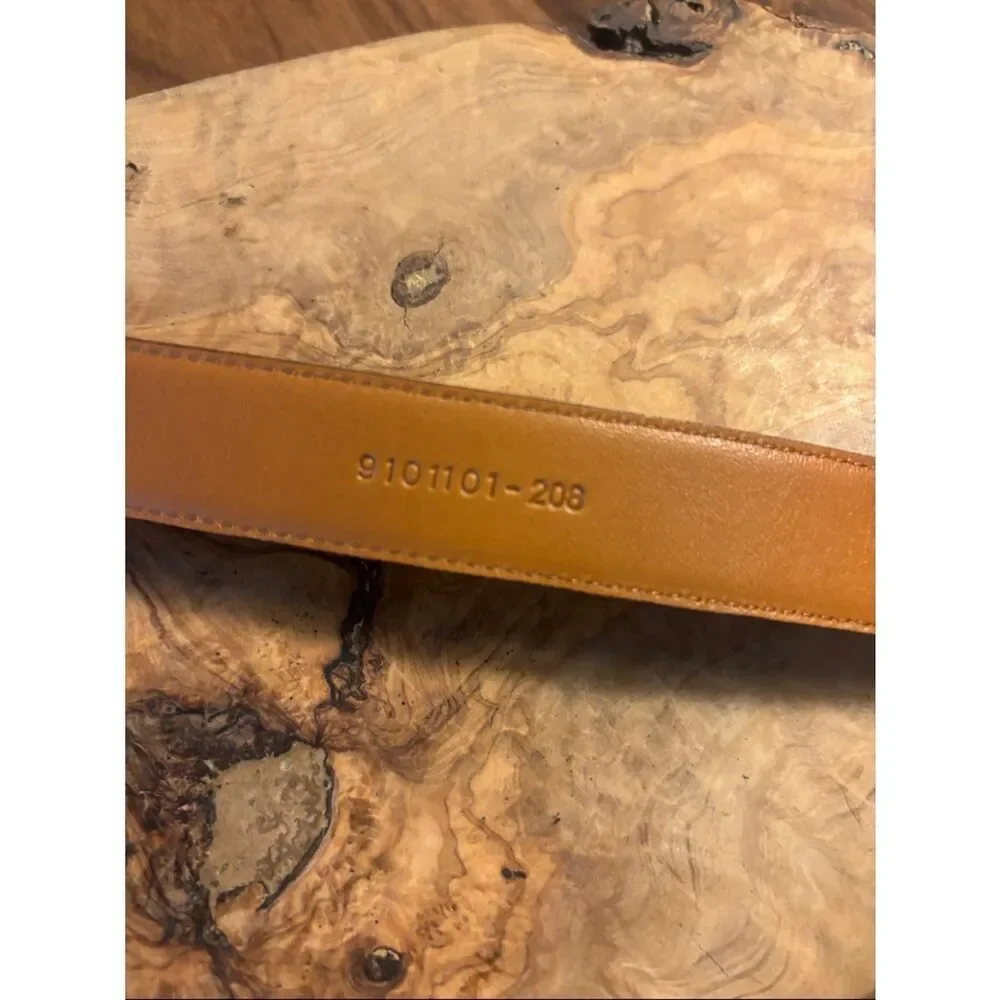 Lauren Ralph Lauren Dark Brown & Gold Leather Belt